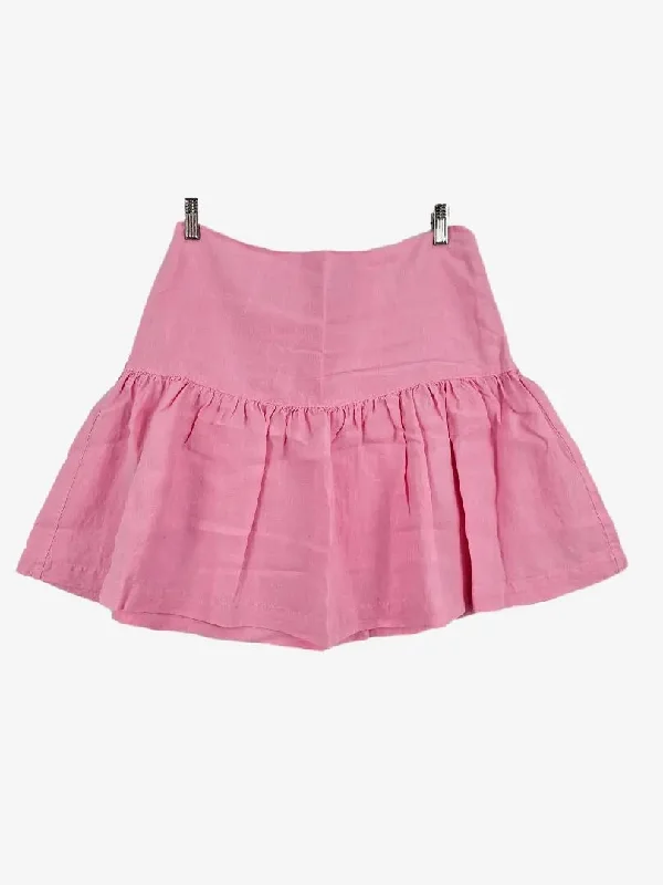 Country Road Cotton Candy Linen Ruffle Skirt Size 12 corduroy skirt durable