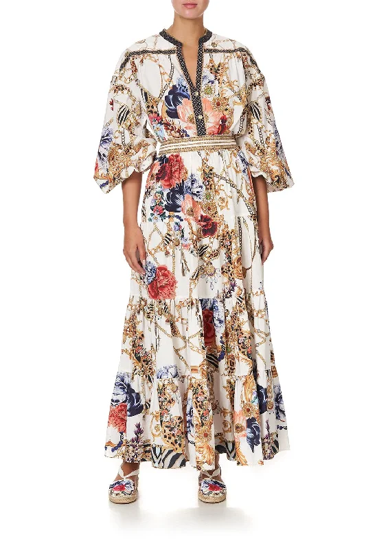 TIERED MAXI SKIRT REIGN SUPREME tiered skirt playful
