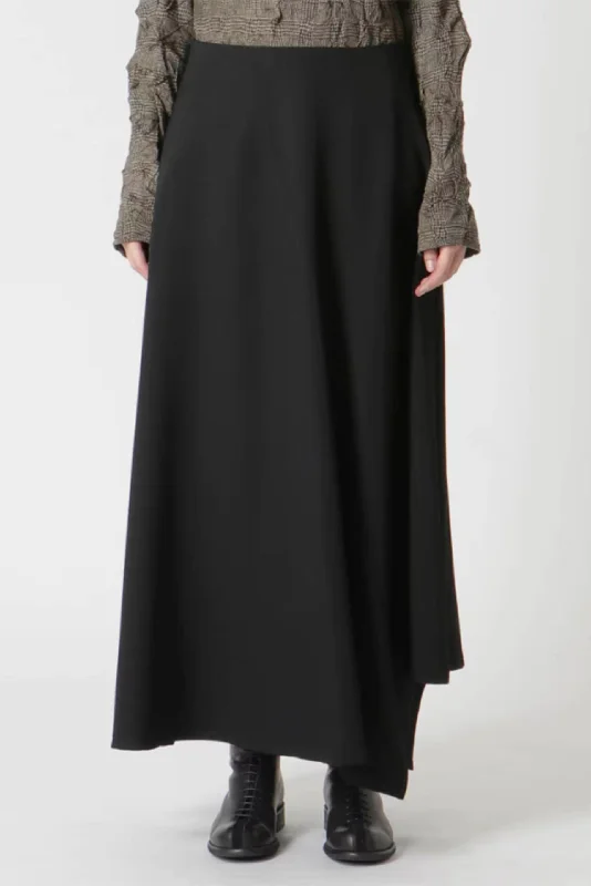 Wool Gabardine Asymmetric Skirt denim skirt fashionable
