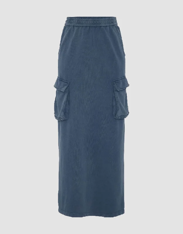 Elastic Waist Midi Straight Skirt silk skirt luxurious