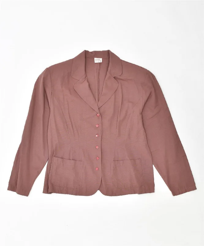 VINTAGE Womens 6 Button Blazer Jacket IT 38 XS Brown Viscose Rayon Fabric Velvet Fabric Corduroy Fabric