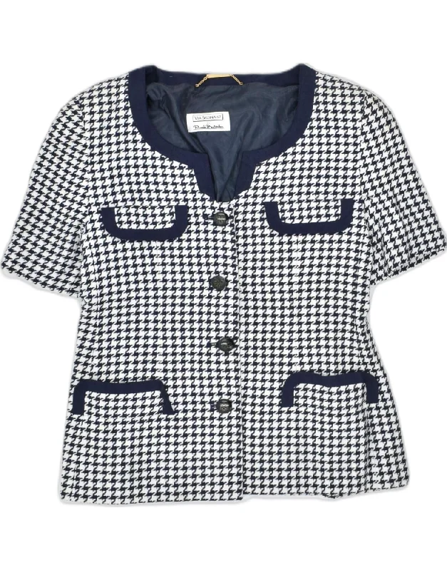 RENATO BALESTRA Womens 4 Button Blazer Jacket IT 40 Small White Herringbone Jacket Checkered Jacket Solid Jacket RENATO BALESTRA Womens 4 Button Blazer Jacket IT 40 Small White Herringbone Jacket Checkered Jacket Solid Jacket