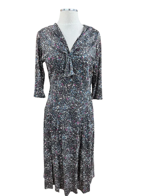 1940s Floral Paisley Rayon Dress S Tunics stripes playful
