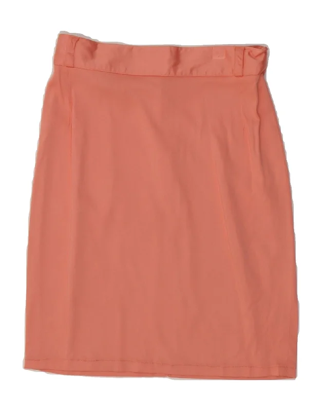 NINA Womens Straight Skirt UK 10 Small W27 Pink Viscose linen skirt light