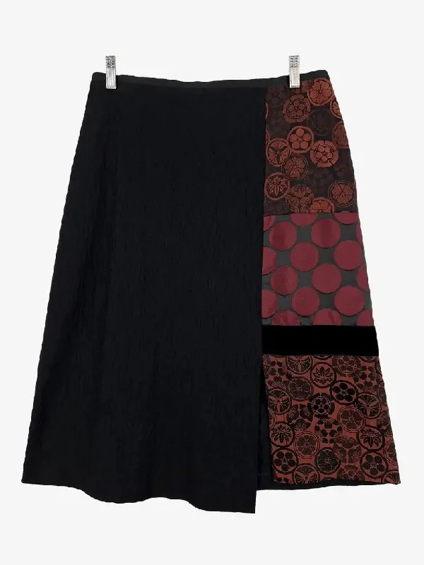 Maiocchi Side Patchwork Textured Skirt Size 12 slim fit skirt