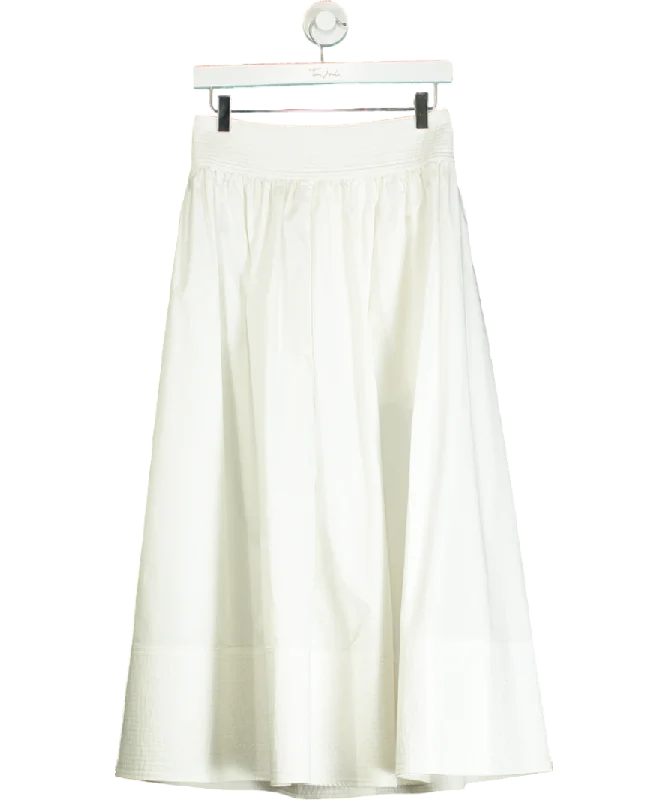 CO White Full Skirt With Stitch Detail UK S velvet skirt glossy