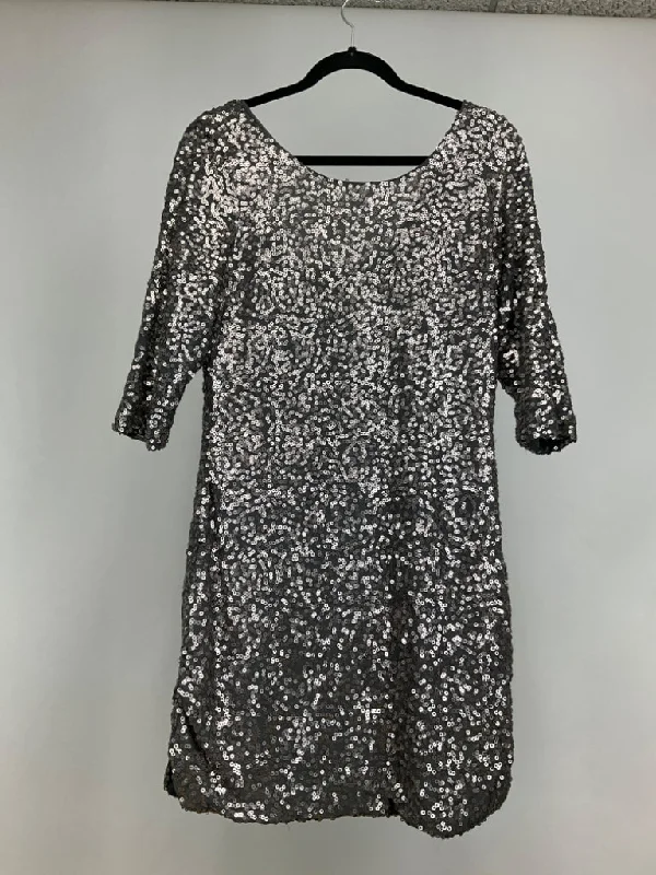 LAUREN CONRAD SILVER SEQUIN DRESS SIZE S Tunics Sale discount