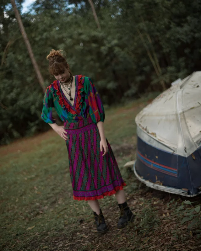 1980s Susan Freis georgette bohemian dress, fits up to x-large Tunics Versatile all-occasion