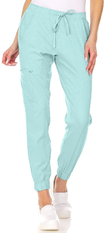 Drawstring Cargo Jogger Pant By MediChic XXS-3X / Spearmint Chic Checkered Pants