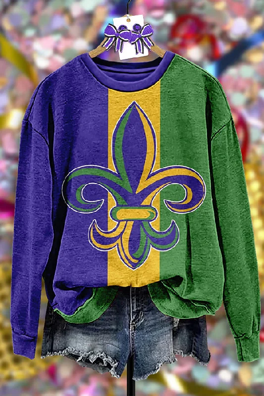 Vintage Carnival Print Sweatshirt Hoodie Sweatshirt Pullover