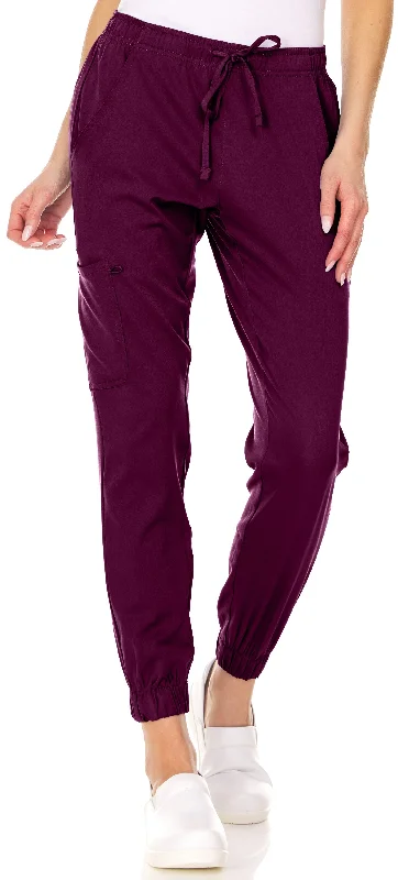 Drawstring Cargo Jogger Pant By MediChic XXS-3X / Wine Fashionable Work Pants