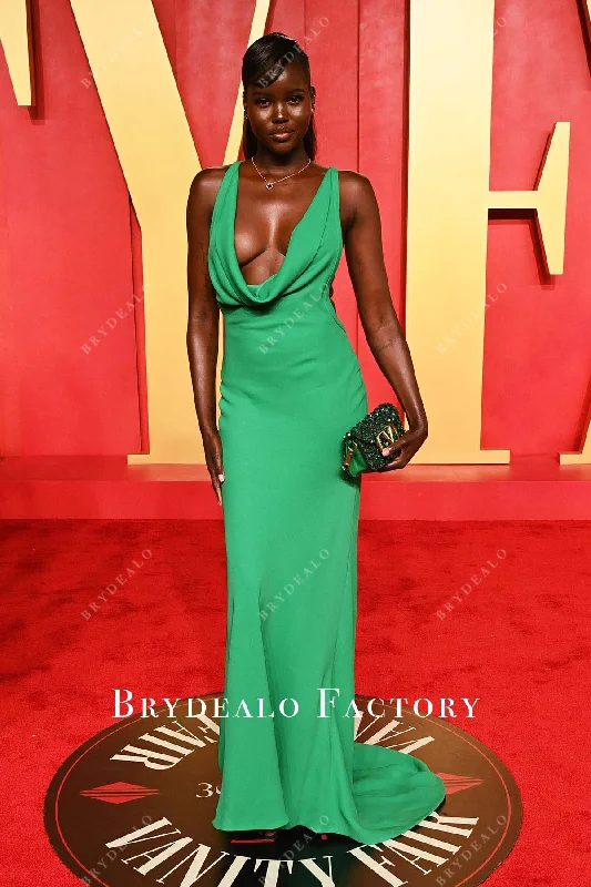Adut Akech Jungle Green Mermaid 2024 Oscars After Party Dress Tunics Modern contemporary Adut Akech Jungle Green Mermaid 2024 Oscars After Party Dress Tunics Modern contemporary