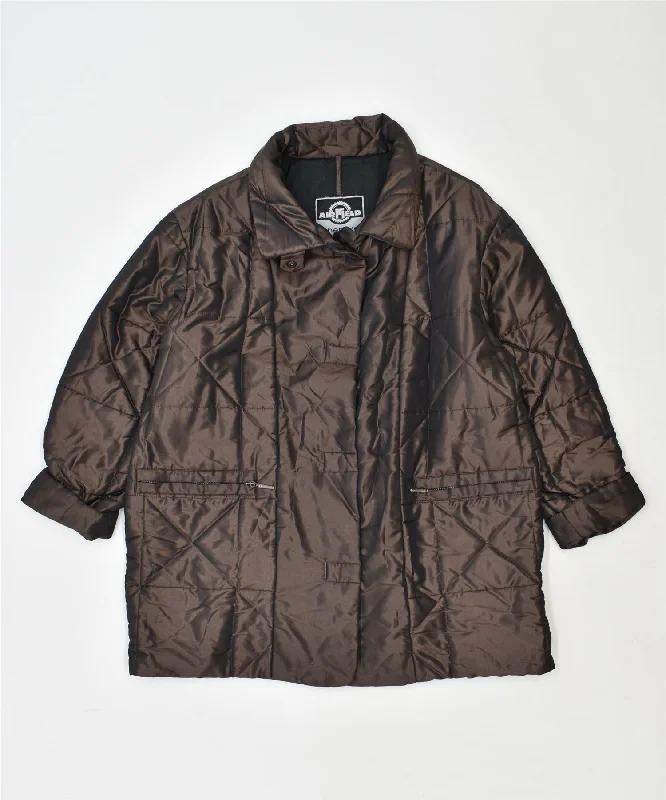 AIR FIELD Womens Windbreaker Jacket UK 18 XL Brown Polyester Vintage Embroidered Jacket Appliqued Jacket Beaded Jacket AIR FIELD Womens Windbreaker Jacket UK 18 XL Brown Polyester Vintage Embroidered Jacket Appliqued Jacket Beaded Jacket