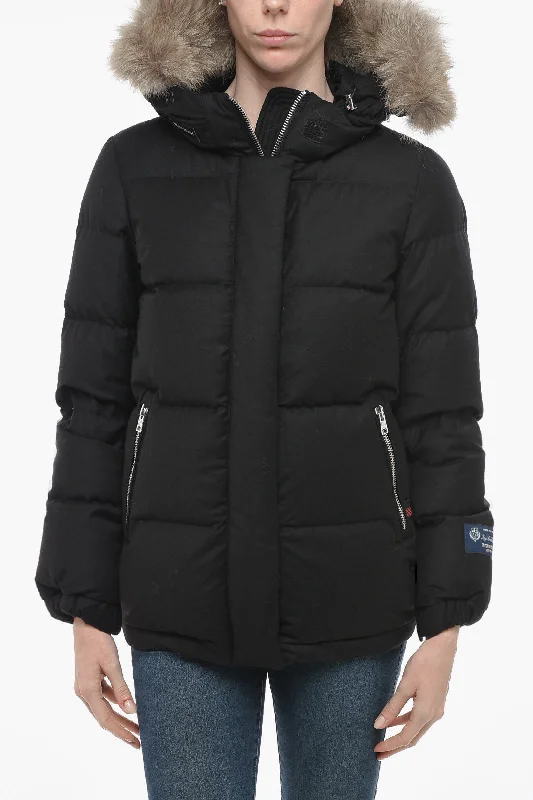 Woolrich Down Jacket ALIQUIPPA With Removable Fur Xs Standard size Knit Jacket Woven Jacket Fleece Jacket