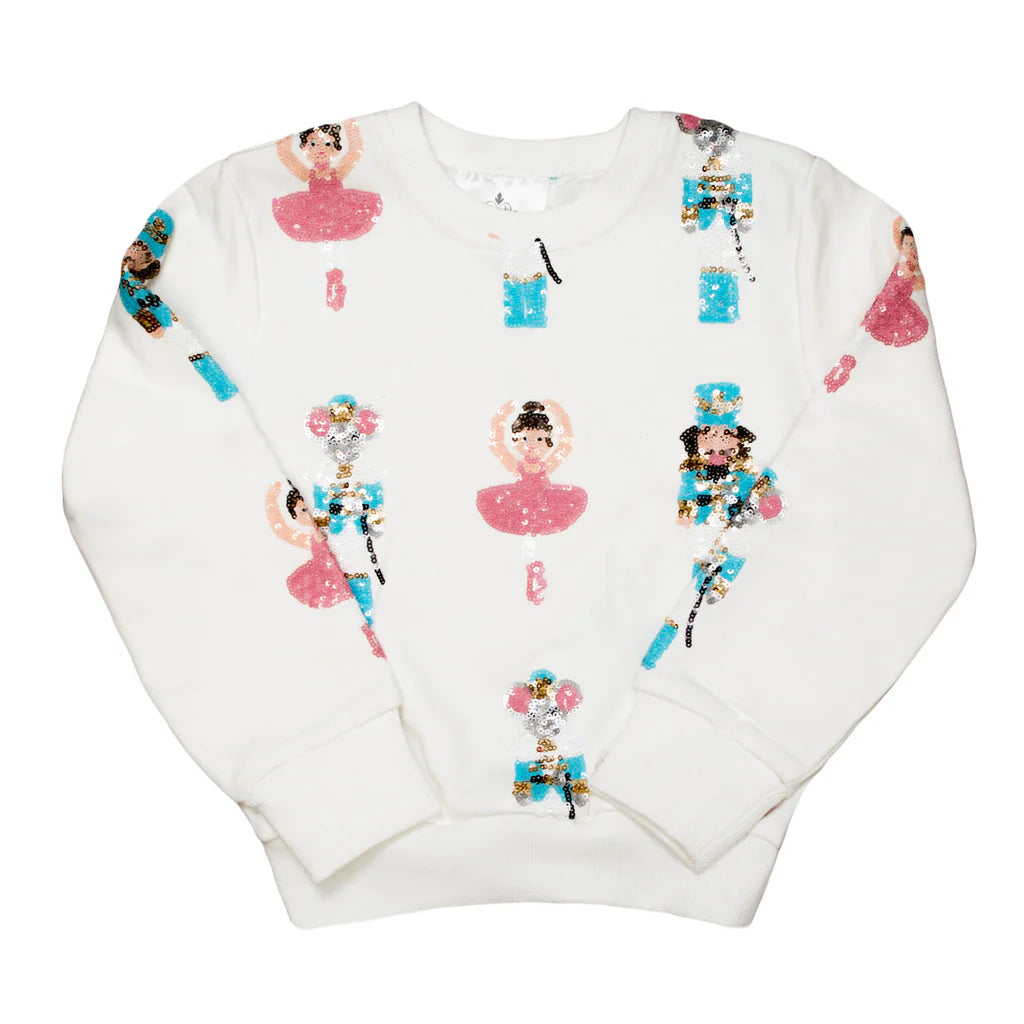 Belle Cher - Women's White Nutcracker Sweatshirt Oversized Hoodie Comfort Casual
