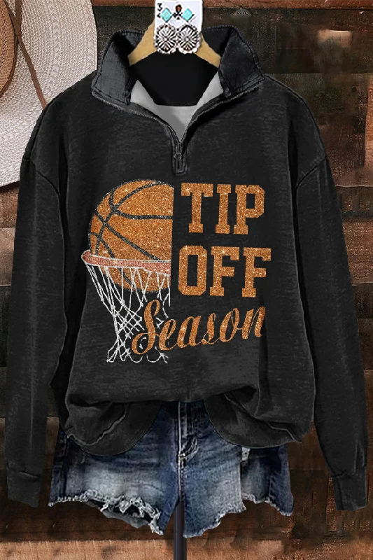 Elegant Contrast Color Basketball Sweatshirt Hoodie with Frayed Bohemian Relaxed