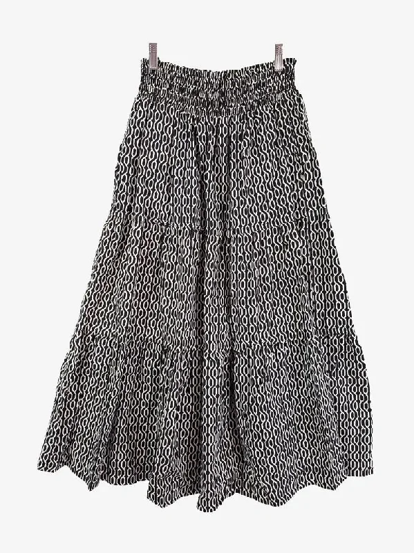 Decjuba Geometric Tiered Midi Skirt Size M athletic skirt fit