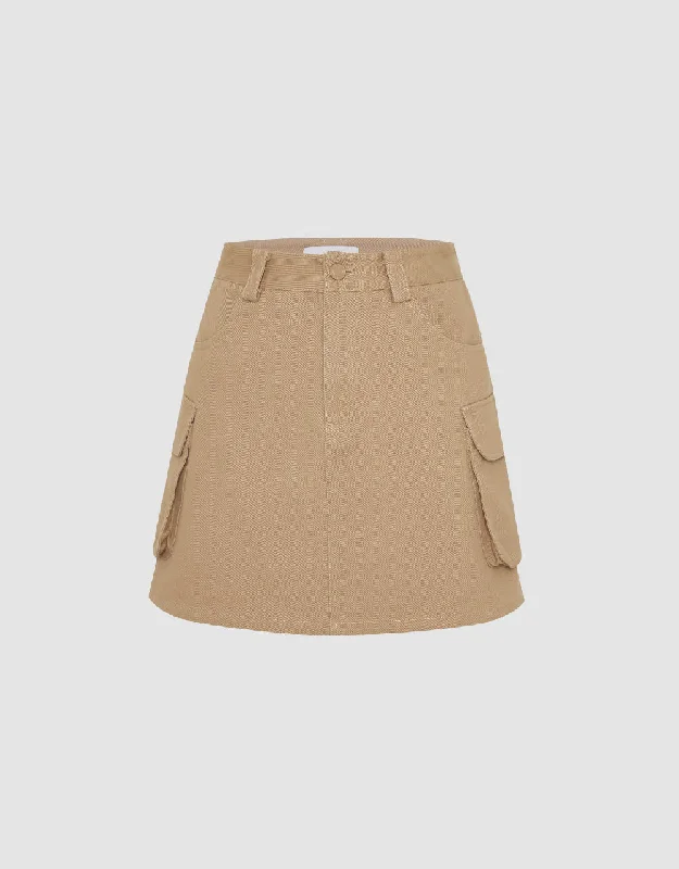 Mini A-Line Skirt silk skirt smooth