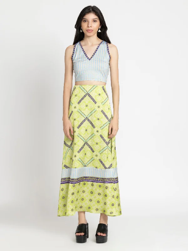 Top & Skirt Set spandex blend skirt