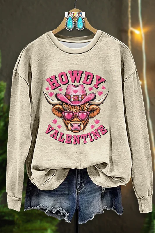 Vintage Western Valentine's Day Print Sweatshirt Hoodie with Hidden Zipper Minimalist Clean