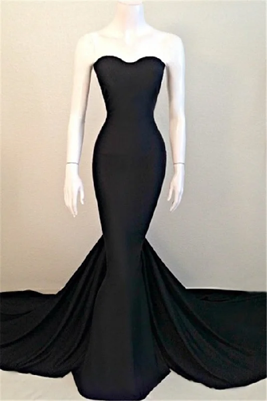 Sweetheart Black Trumpet New Arrival Evening Dresses Hottest Elegant Court Train Party Dresses Tunics Polka dots Sweetheart Black Trumpet New Arrival Evening Dresses Hottest Elegant Court Train Party Dresses Tunics Polka dots