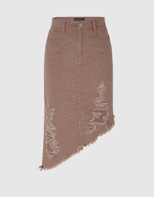 Asymmetric Straight Skirt cashmere skirt plush