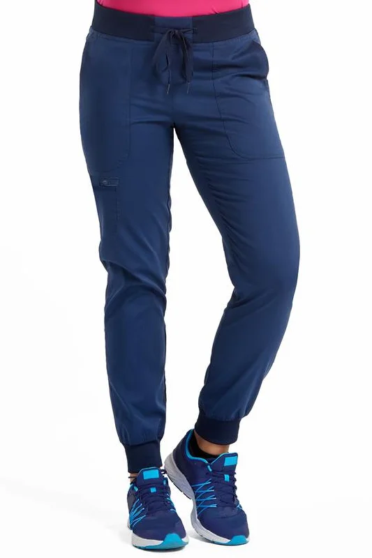 Med Couture(MC Touch) Jogger Yoga Scrubs Pants (Regular) XS-3XL  / NAVY Chic Wool Trousers