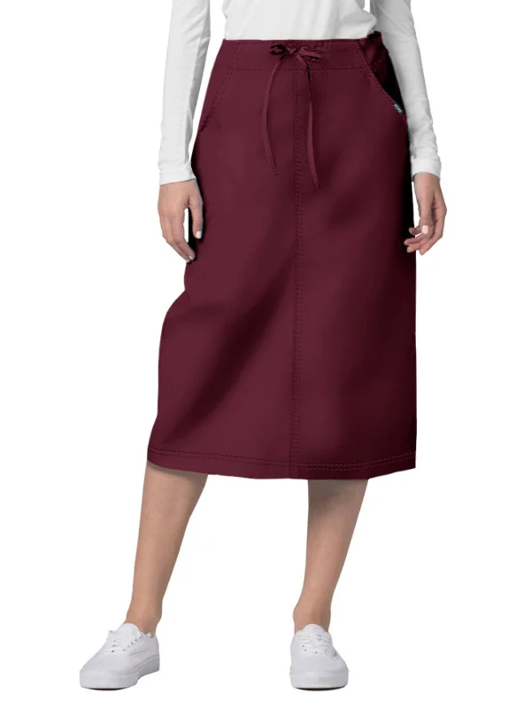 Women's Mid-Calf Length Drawstring Skirt linen skirt breathable
