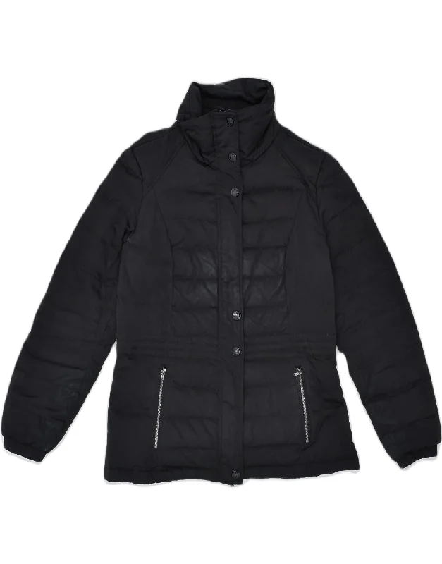 CONTE OF FLORENCE Womens Padded Jacket IT 44 Medium Black Polyester Nylon Jacket Polyester Jacket Spandex Jacket