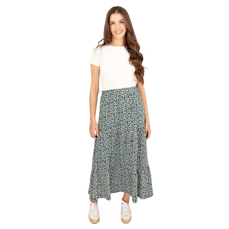Seasalt Teal Spotty Leaves Dark Wreckage Line Strokes Maxi Skirt cashmere skirt soft Seasalt Teal Spotty Leaves Dark Wreckage Line Strokes Maxi Skirt cashmere skirt soft