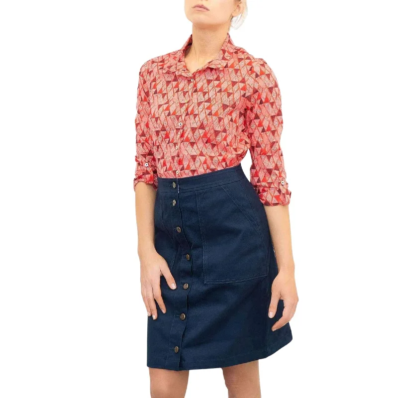 White Stuff Denby Dark Navy Stretch Short Mini Skirt mini skirt trendy