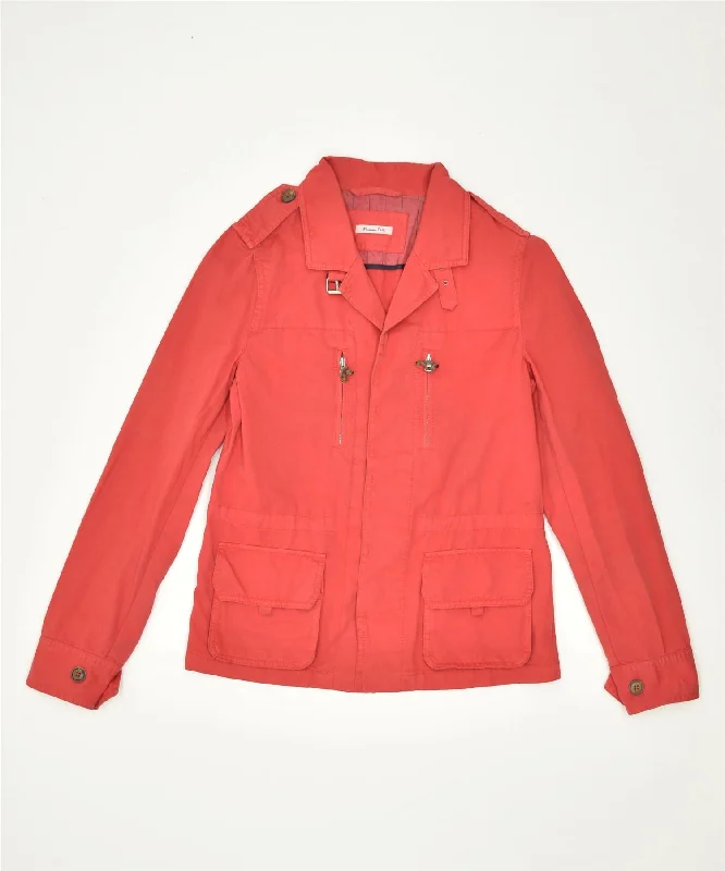 MASSIMO DUTTI Womens Military Jacket EU 36 Small Red Cotton Jacket Blazer Coat