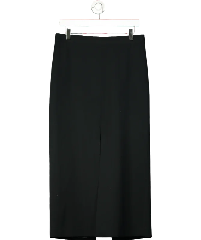 Liviana Conti Black Split Skirt UK L linen skirt airy