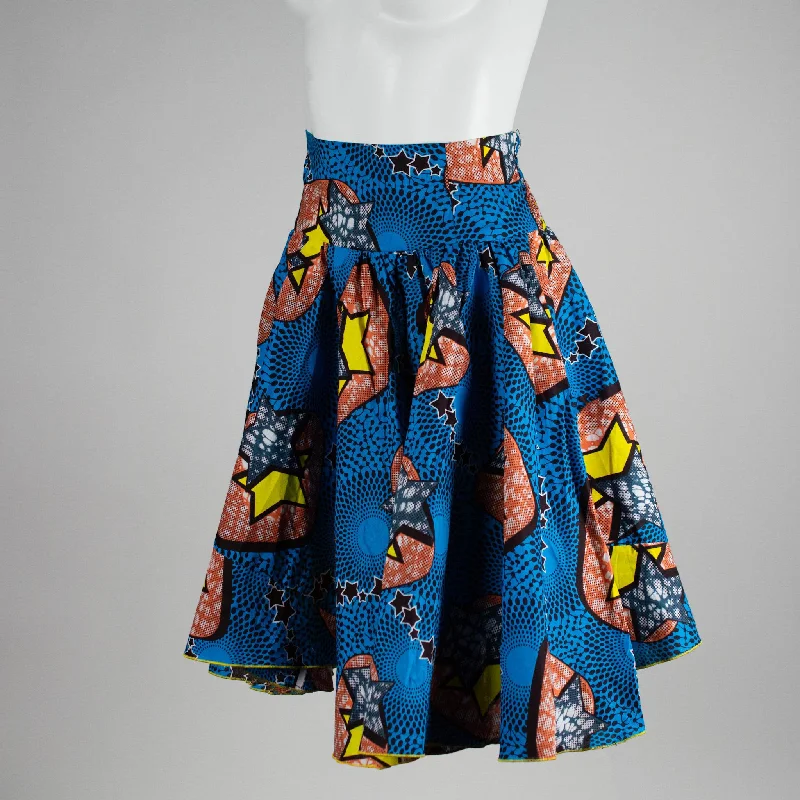 Blue Ankara Wax Skirt wool skirt warm