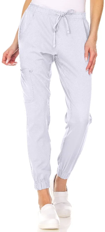 Drawstring Cargo Jogger Pant By MediChic XXS-3X / White Slim-Fit Leggings