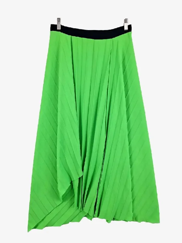 COS Fluro Asymmetrical Pleated Midi Skirt Size 12 leather skirt sleek