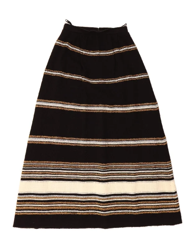 VINTAGE Womens Knit Maxi Skirt EU 38 Medium W26 Black Striped Polyacrylic velvet skirt sumptuous VINTAGE Womens Knit Maxi Skirt EU 38 Medium W26 Black Striped Polyacrylic velvet skirt sumptuous