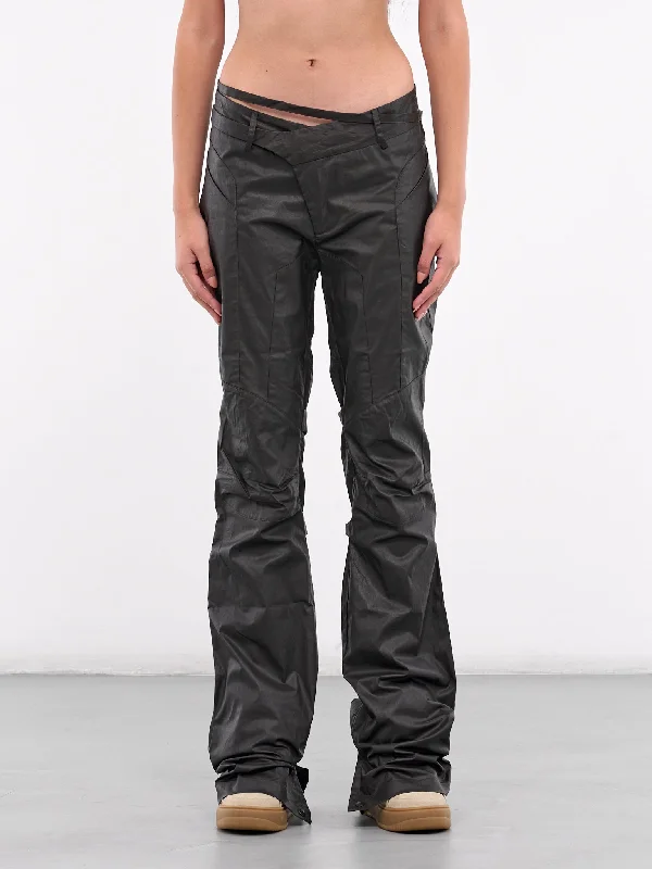 Deconstructed Flared Pants (2209080105-BROWN) Slim-Fit Leggings