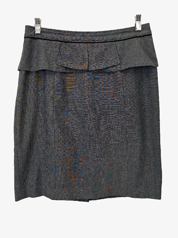 Portmans Ruffle Pleat Office Siren Skirt Size 12 pencil skirt chic
