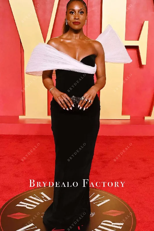 Issa Rae Two-Tone Strapless 2024 Oscars After Party Dress Tunics Mesh breathable