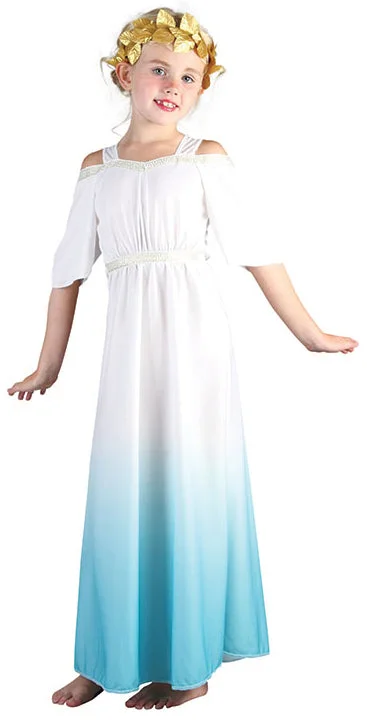 Girls Roman Goddess Dress Fancy Dress Grecian World Costume Tunics Party sparkling