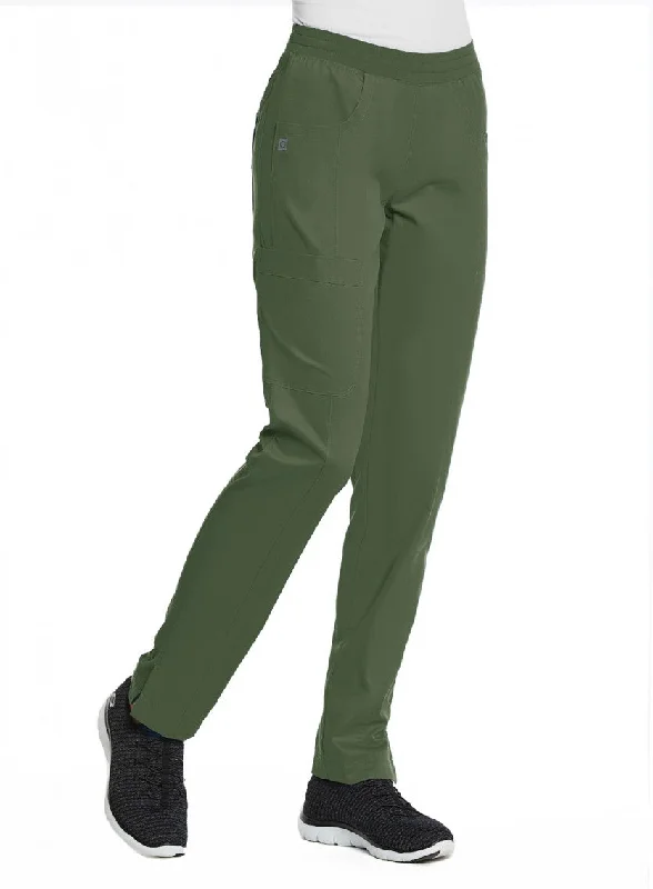 Sporty & Comfy Full Elastic Waist Pant By Maevn XS-3XL  / Olive Classic Straight-Leg Pants