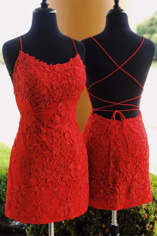 Short Applique Sheath Red Prom Dresses with String Straps Back P581 Tunics Yoga stretchy Short Applique Sheath Red Prom Dresses with String Straps Back P581 Tunics Yoga stretchy