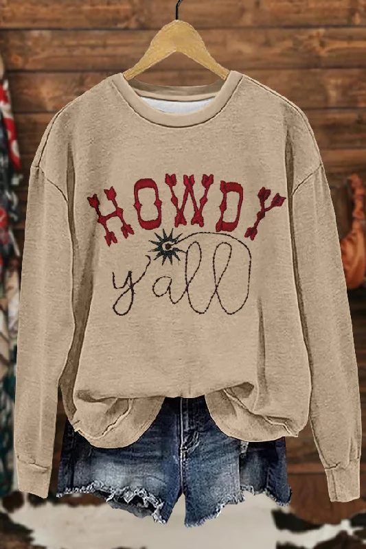 Chic Western Cowboy Print Sweatshirt Hoodie with Neon Bright Vibrant