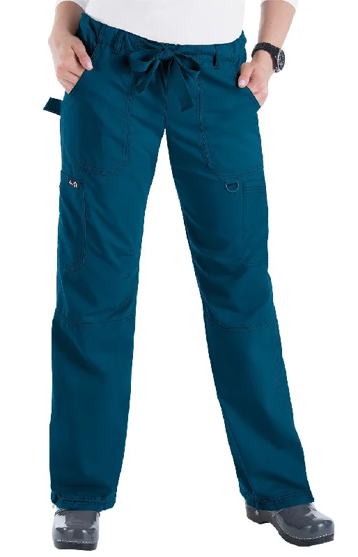 Lindsey Pant by KOI(Tall) XS-3X / Caribbean Blue Casual Plaid Pants