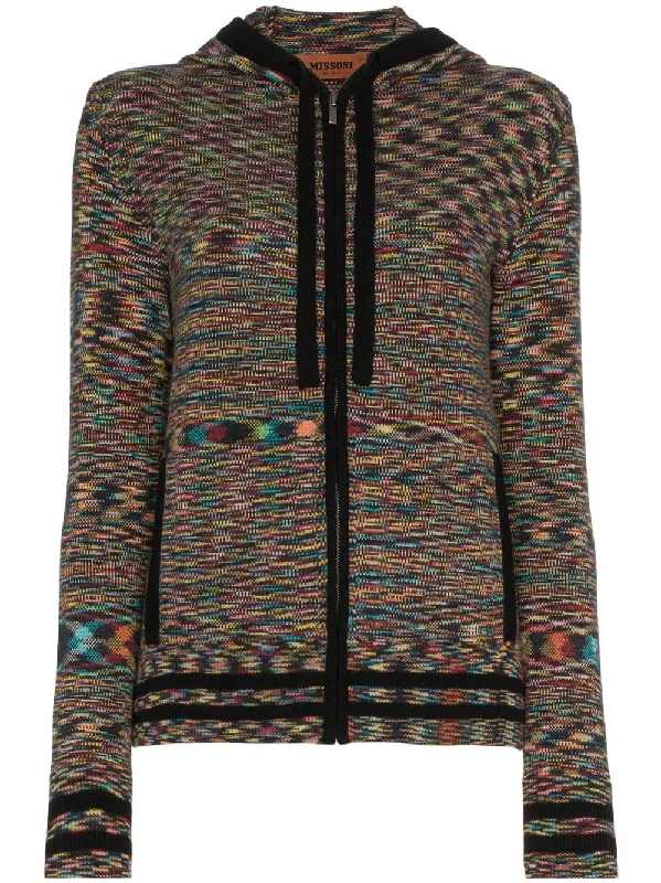 cashmere zig zag hoodie Hoodie with Hem Elastic Stretchable Comfortable