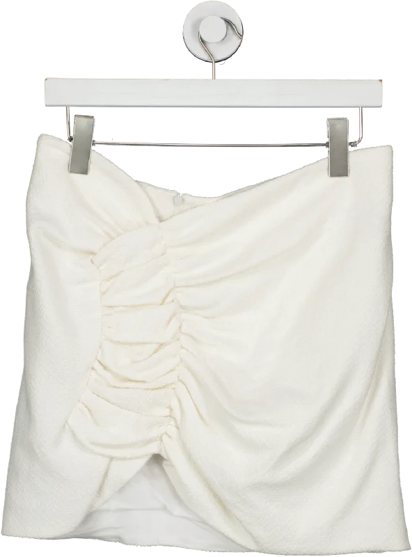 THE MANNEI Cream The Mannei Wishaw Skirt UK 10 leather skirt sleek