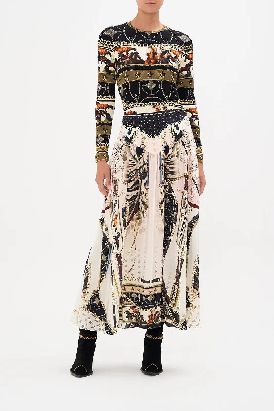 V YOKE FULL LENGTH SKIRT I WANNA BE A COWGIRL BABY leather skirt durable