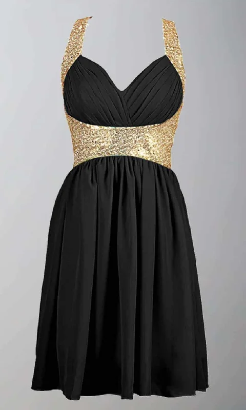 Black and Gold Sequin Short Prom Graduation Dresses with Straps KSP380 Tunics Travel practical Black and Gold Sequin Short Prom Graduation Dresses with Straps KSP380 Tunics Travel practical