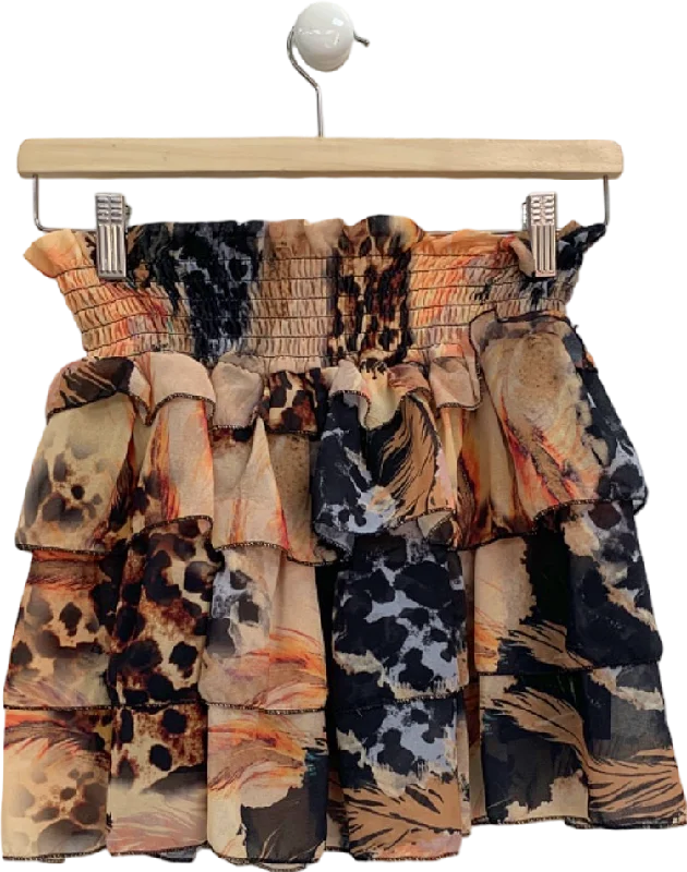 Stylehub Multicolour Tiered Mini Skirt UK S chiffon skirt lightweight
